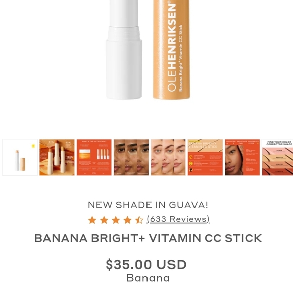 Ole Hendriksen Banana Bright + Vitamin CC Stick BNIB Full Size - Picture 10 of 14